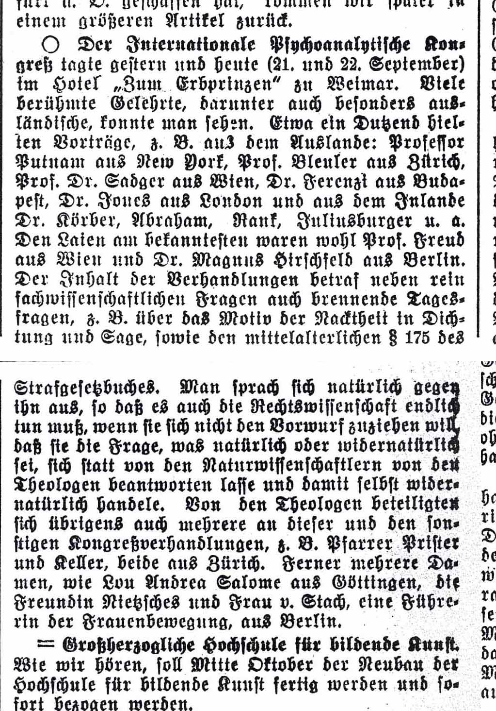 Weimarische Landeszeitung 24.9.1911 