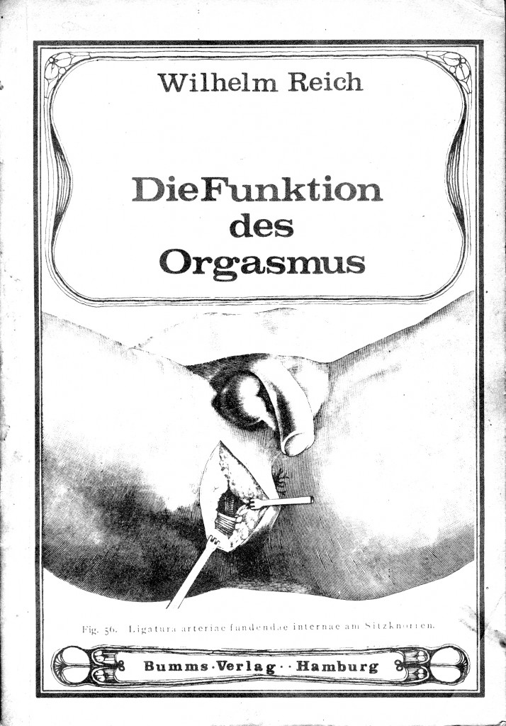 Um 1968 entstandes Cover eines Raubdrucks von Reichs 1927 erschienenem Buch "Die Funktion des Orgasmus". 